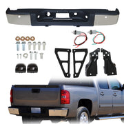 DURAFORCE Rear Bumper Assembly For 07-13 Chevy Silverado GMC Sierra 1500 Chrome GM1103148