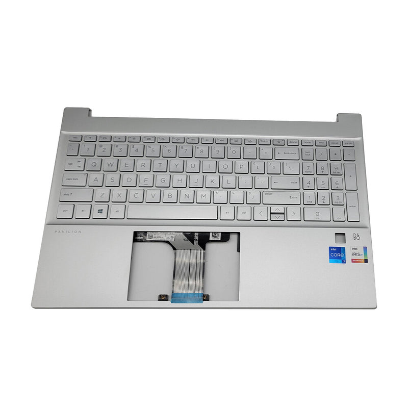 DURAFORCE Silver Palmrest w/FRP Backlit Keyboard M08910-001 For HP Pavilion 15-EH 15-EG US