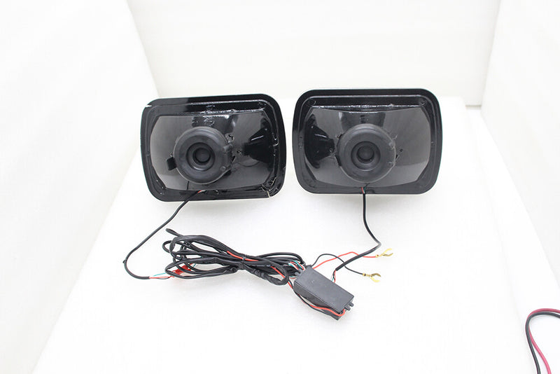DURAFORCE For 86-95 JEEP WRANGLER YJ 7X6 RGB MULTI COLOR LED SMD Halo Headlights PAIR