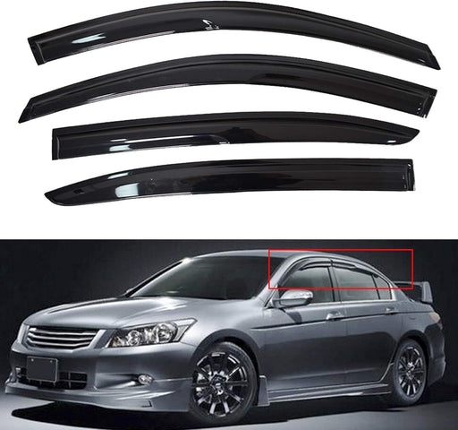 DURAFORCE For 2009-2012 8TH Gen Honda Accord JDM Style Window Visor Vent Rain Guards