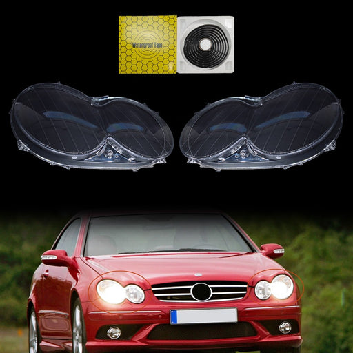 DURAFORCE A Pair Headlight Lens Cover Clear L+R For Mercedes Benz CLK C209 W209 2005-2009