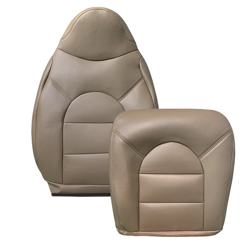 DURAFORCE For 1999 2000 Ford F250 F350 Front Driver Side Top & Bottom Leather Seat Covers