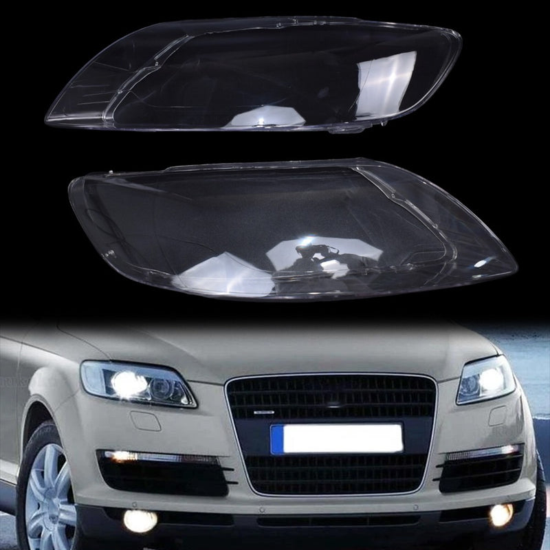 DURAFORCE Front Pair Headlight Lens Cover For Audi Q7 2006-2015 Waterproof 4L0941029