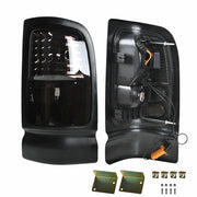 DURAFORCE Tail Light Black Chrome Housing LED For Dodge Ram Truck 1500 2500 3500 94-01