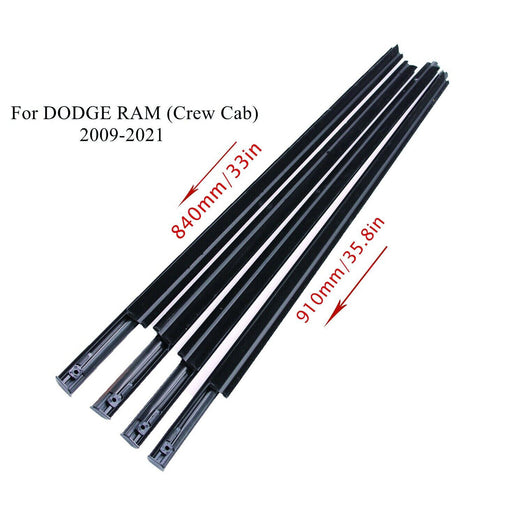 DURAFORCE 4Pcs New Outer Belt Weatherstrip For 2009-2021 Ram 1500 2500 3500 4500 5500 USA