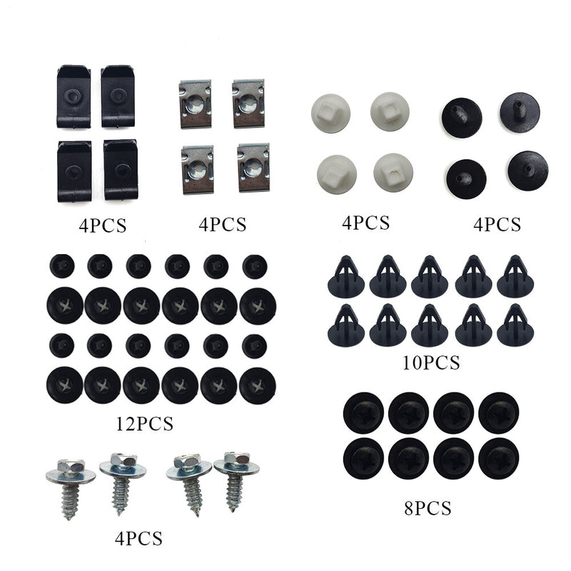 DURAFORCE 50Pcs Engine Splash Shield Fender Bumper Screw Clips Rivet Fastener For Toyota