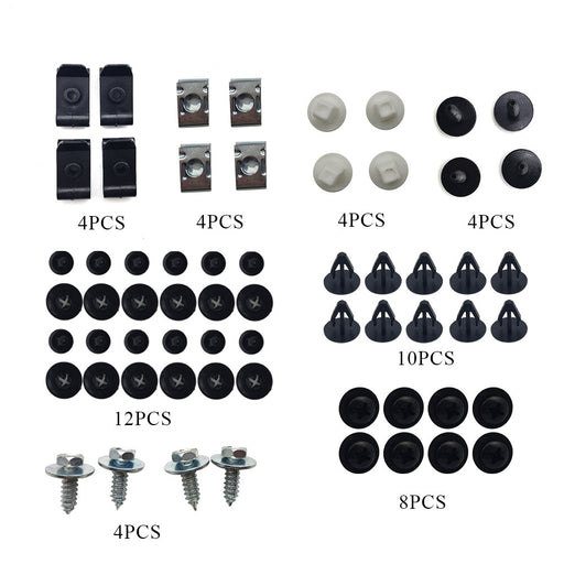 DURAFORCE 50Pcs Engine Splash Shield Fender Bumper Screw Clips Rivet Fastener For Toyota