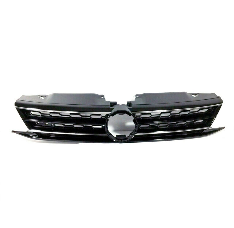 DURAFORCE FiIT 2015-2018 VW MK6 JETTA MESH HEX HONEYCOMB UPPER GRILLE GRILL W/CHROME TRIM