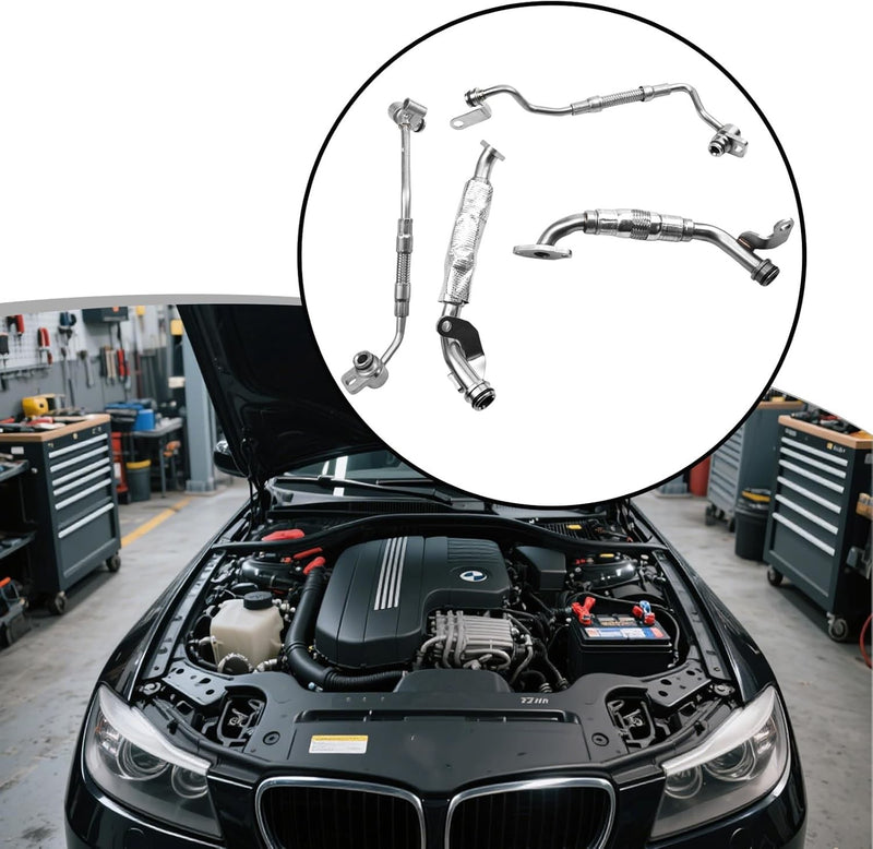 DURAFORCE Turbo Charger Coolant Hose Line Kit 11427563713 For Base 3.0L L6 BMW 335i 335xi