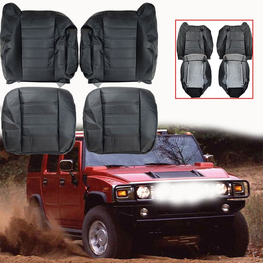 DURAFORCE Front Leather Seat Cover Black For 2003 2004 2005 2006 2007 Hummer H2 SUV SUT