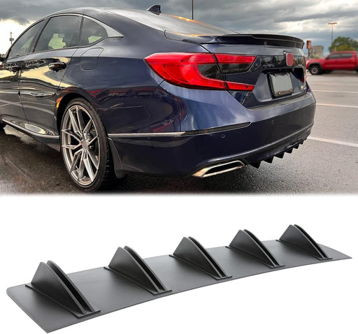 DURAFORCE For 2013-2017 Honda Accord 10 Fins Rear Bumper Diffuser Spoiler Lip Splitter