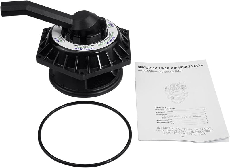 DURAFORCE 272531 Hi-Flow Top Valve Assly 6-Way 1-1/2 Inch Sand Cylinder Valves for Pentair