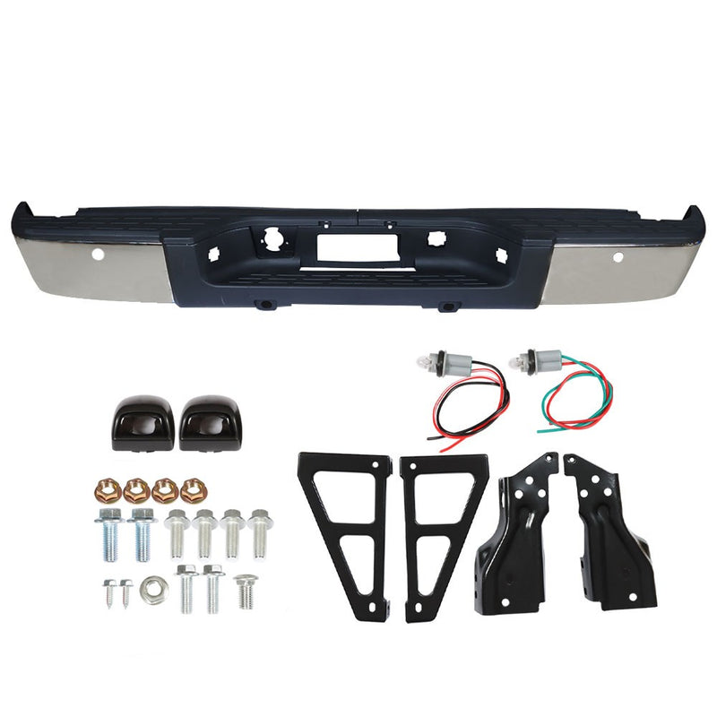 DURAFORCE Rear Bumper Assembly For 07-13 Chevy Silverado GMC Sierra 1500 Chrome GM1103148