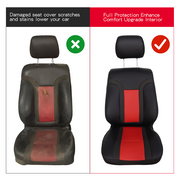 DURAFORCE Driver Leather Seat Cover Black & Red Syn.For Ford F150 Raptor SVT 2010 - 2014
