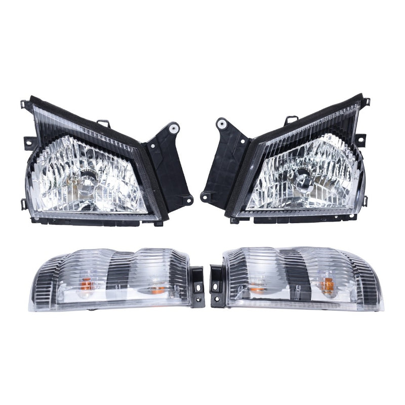 DURAFORCE Headlights+Corner Lights Set 4PCS For 2004-2007 Isuzu NPR NQR 05-07 GMC W-4500
