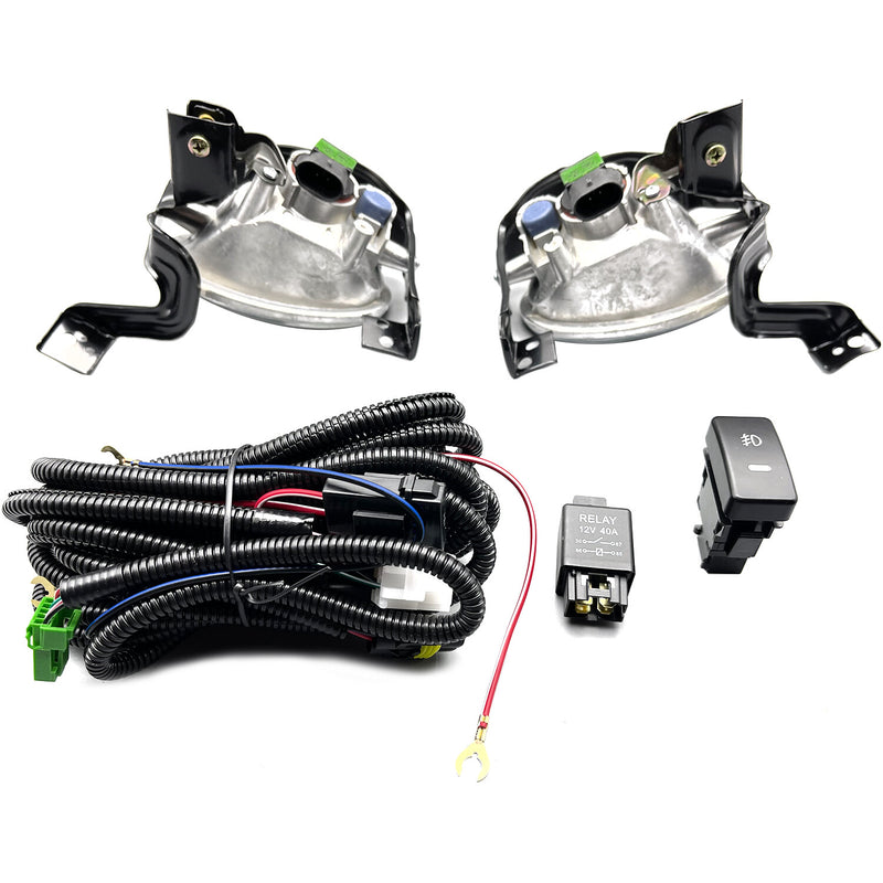 DURAFORCE Left+Right Front Bumper Fog Lights+Switch+Wiring For 2010-2011 Honda CR-V CRV