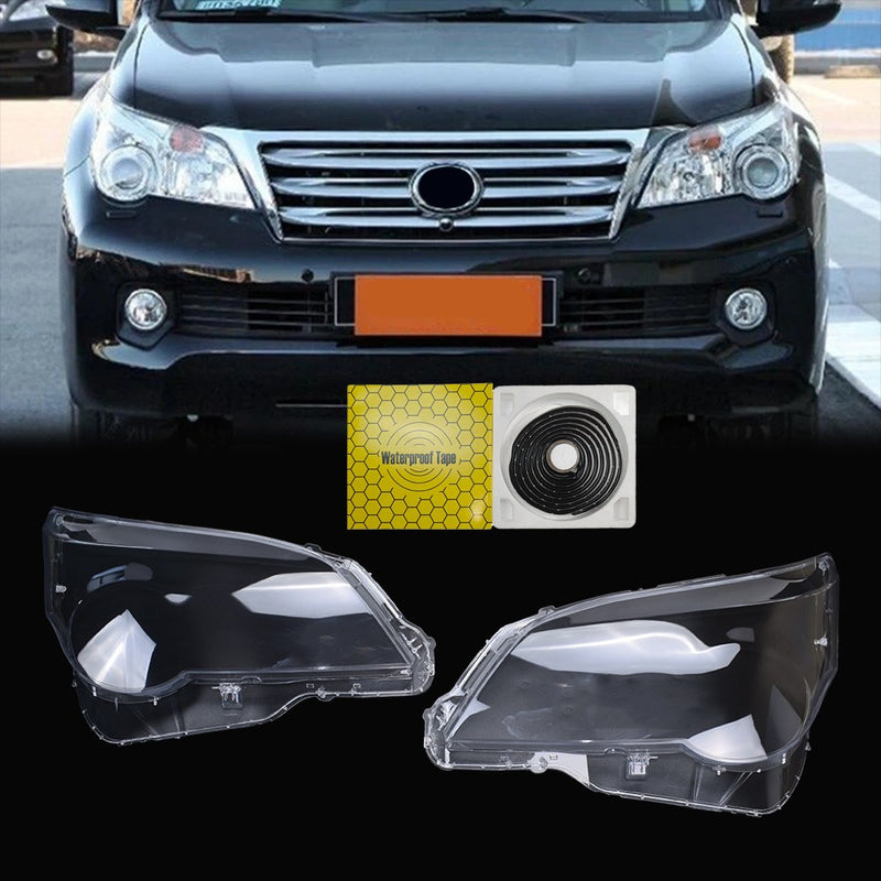 DURAFORCE For Lexus GX460 2010-2013 A Pair Left & Right Headlight Lens Cover+Sealant Glue