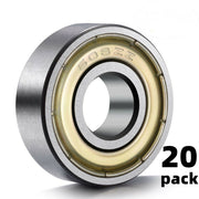 DURAFORCE 608ZZ Ball Bearing 8x22x7 Dual Shielded Metal Chrome Skateboard 20 QTY