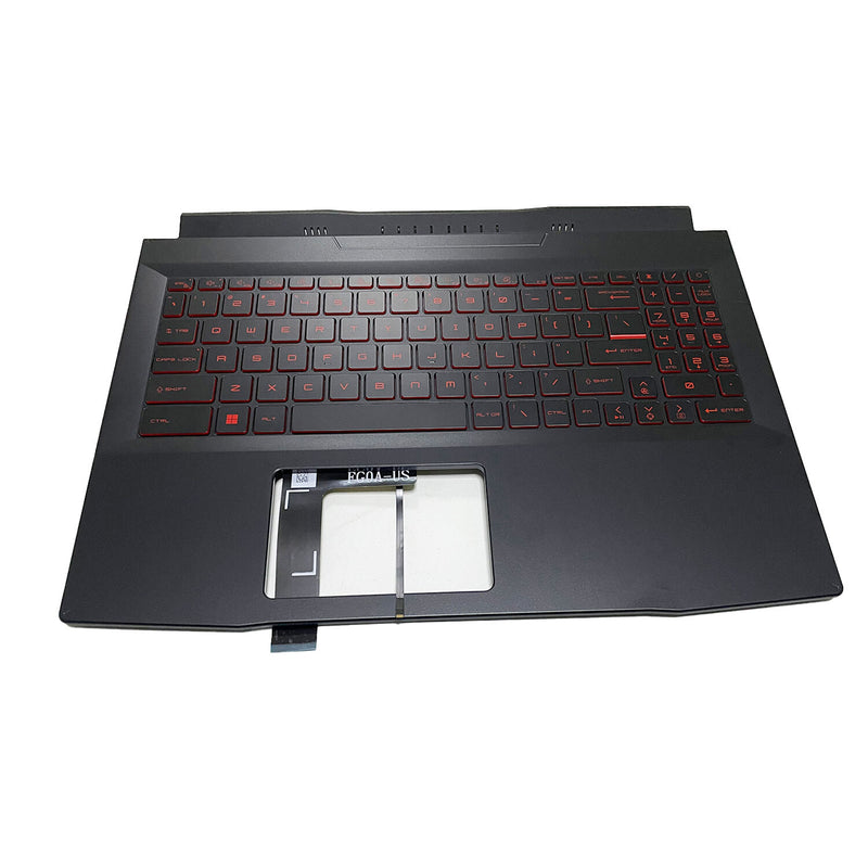 DURAFORCE For MSI Katana GF66 MS-1581 MS-1582 Upper Case Palmrest Red Backlit Keyboard New