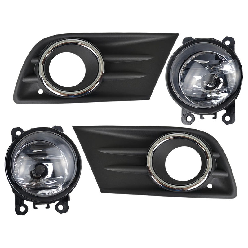 DURAFORCE New A Pair Fog Light W/Cover&Chrome Trim For Honda Pilot 2012-2013-2014-2015 US