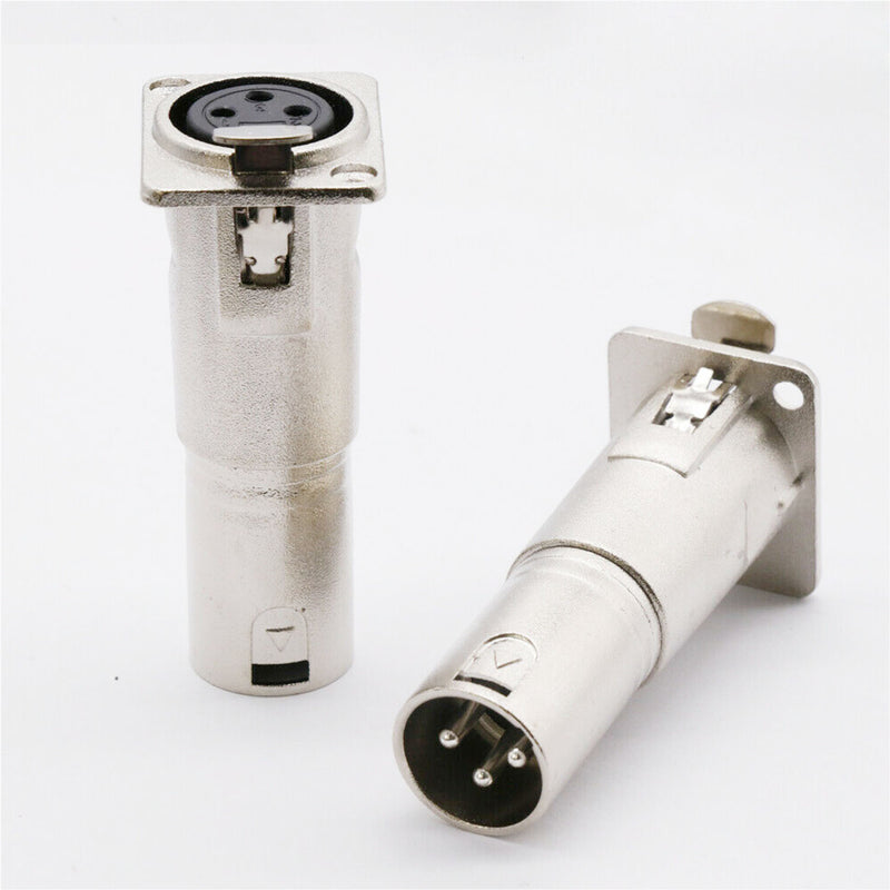 DURAFORCE 4x 3Pin XLR Female To Male Audio Pass Through Feed Panel Mount Connector Adapter