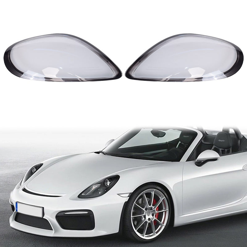 DURAFORCE For 2014-2016 Porsche Boxster Cayman 981 Headlight Lens Cover Shell Left + Right