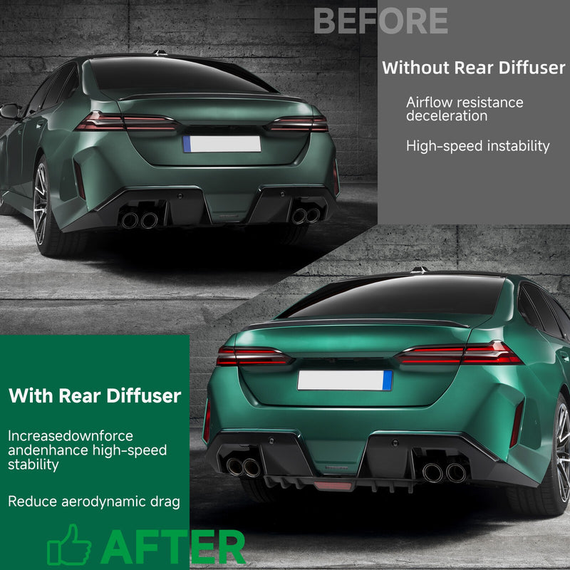 DURAFORCE For Infiniti G37 G35 Sedan Rear Bumper Diffuser 6 Shark Fin Splitter Lip Spoiler