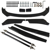 DURAFORCE For Dodge Charger 2007-2014 Glossy Black Front Bumper Lip Spoiler Body Kit Side