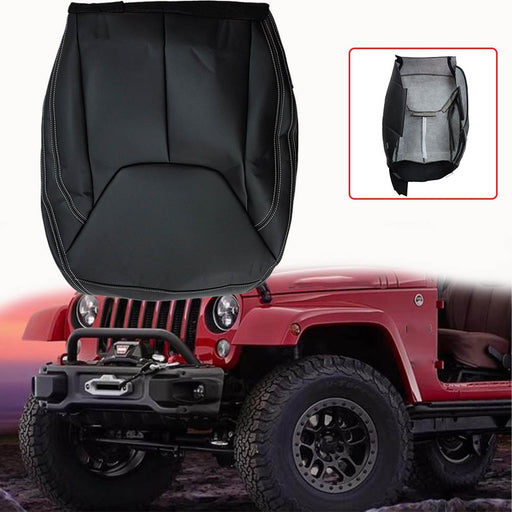 DURAFORCE Passenger Bottom Leather Seat Cover Black For 2011-2017 Jeep Wrangler Rubicon