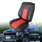 DURAFORCE Driver Leather Seat Cover For 2010 - 2014 Ford F150 Raptor SVT Black & Red Syn.