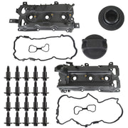 DURAFORCE 2PCS LH & RH Valve Cover Set w/ Gasket & Bolts & Cap For 2011-2012 Infiniti G25