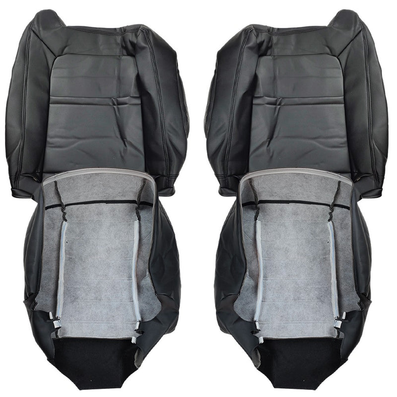 DURAFORCE Front Leather Seat Cover Black For 2003 2004 2005 2006 2007 Hummer H2 SUV SUT