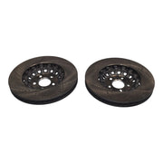 DURAFORCE New Pair Set of 2 Front 375mm Drilled Brake Disc Rotors for 2018-2023 Audi RS5