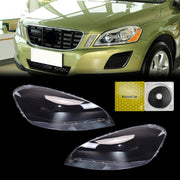 DURAFORCE Front Pair Headlight Lens Cover For Volvo XC60 2009 2010 2011 2012 2013 Clear