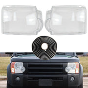 DURAFORCE Headlight Lens Cover Clear For Land Rover Discovery 3 LR3 2005-2009 With Glue