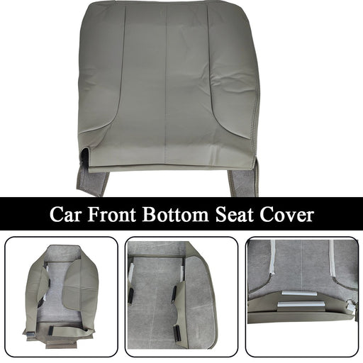DURAFORCE Passenger Bottom Leather Seat Cover Gray Fit For 2002 - 2005 Dodge Ram 1500 SLT