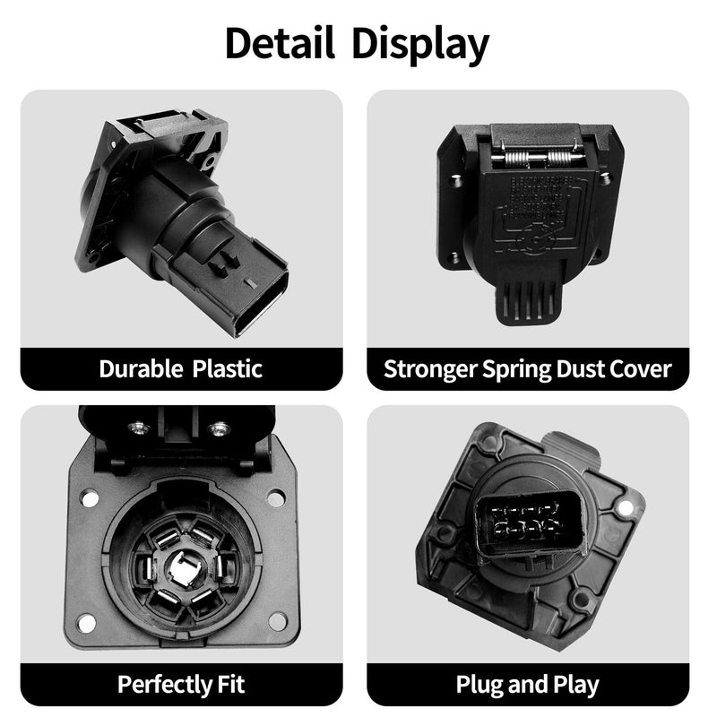 56038366AB Trailer Wiring 7 Way Pin Connector Plug For Ram Durango Chrysler
