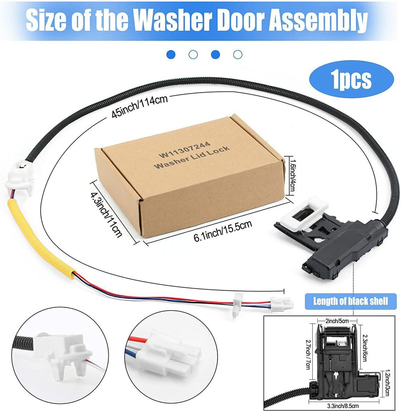 DURAFORCE W11307244 W10682535 Lid Lock Switch For Whirlpool Maytag Washer Washing Machine