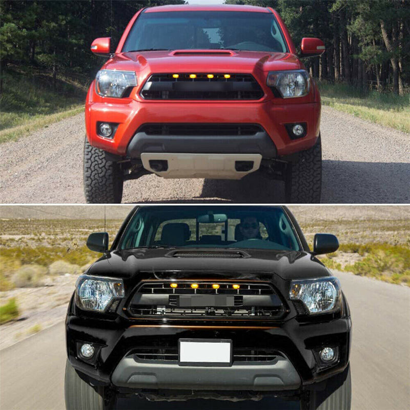DURAFORCE Front Hood Grille Amber LED Lights Assy w/Wire Harness For 12-15 Toyota Tacoma