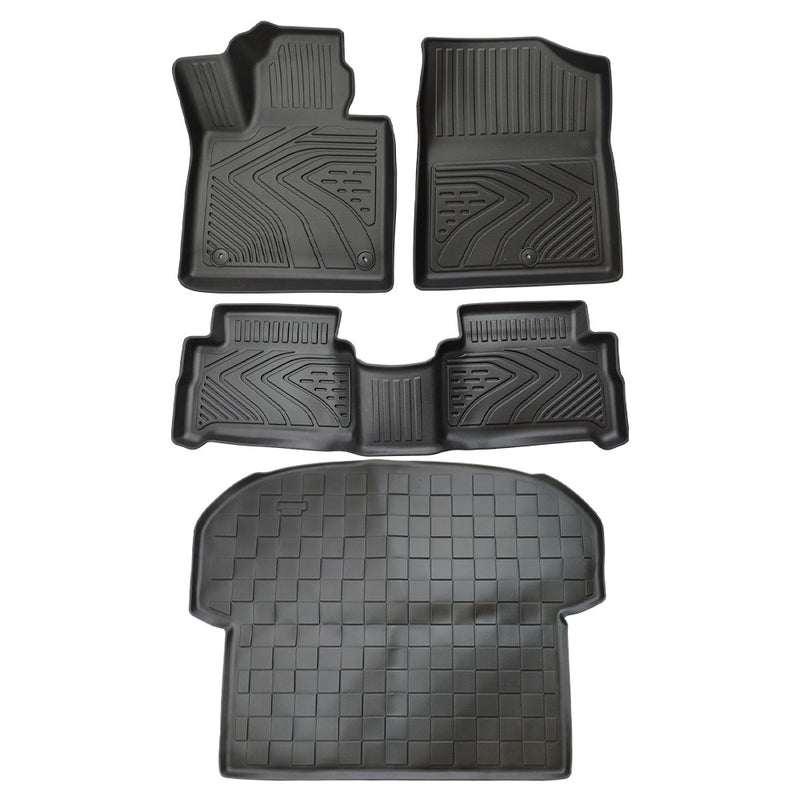 DURAFORCE Floor Mats + Cargo Liner 3D TPE For 2021-2023 Hyundai Santa Fe 5 Seat All Season