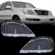 DURAFORCE Driver + Passenger Pair Headlamp Headlight Lens Covers For Lexus GX470 2003-2009