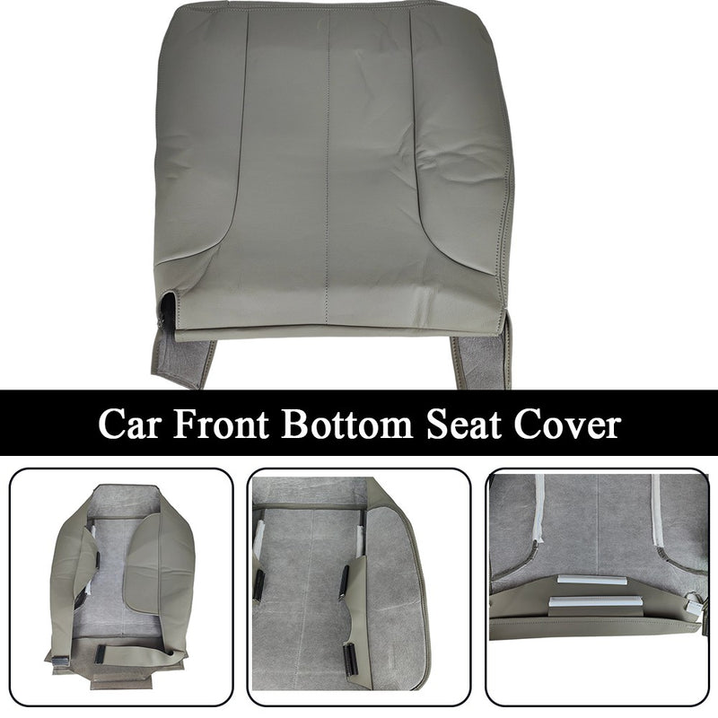 DURAFORCE Passenger Side Bottom Leather Seat Cover Gray For 2002-2005 Dodge Ram 1500 SLT