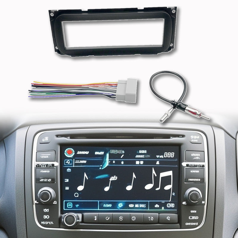 DURAFORCE Single DIN Radio Dash Kit W/Radio Wiring Antenna Adapter For 2002-2007 Chrysler