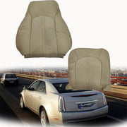 DURAFORCE 2008 to 2013 For Cadillac CTS Front Driver Top & Bottom Leather Seat Covers Tan