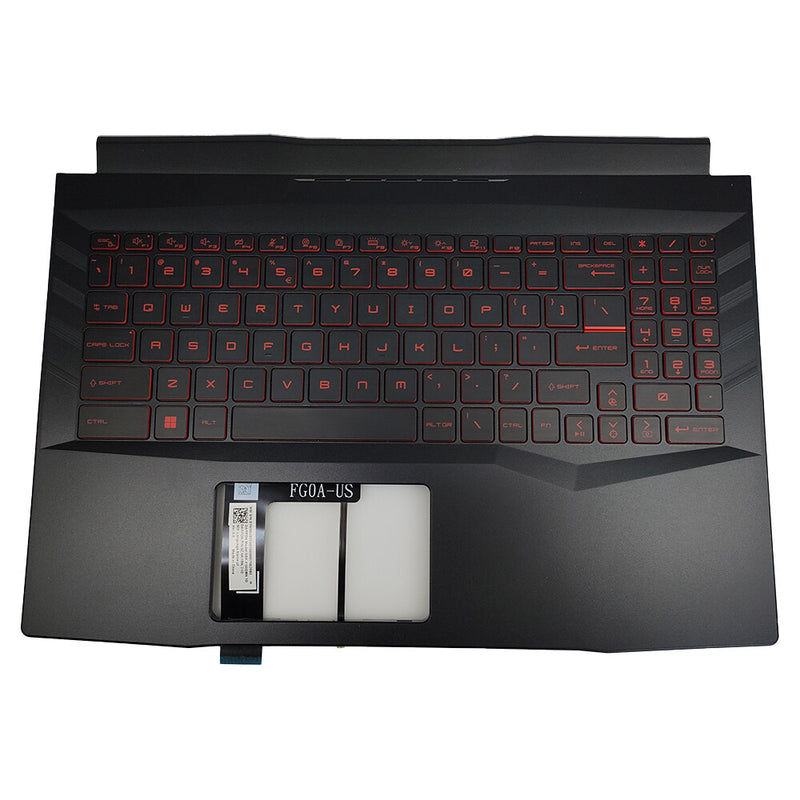 DURAFORCE New Palmrest Red Backlit Keyboard For MSI GL66 11UGK MS-1581 MS-1582 1583 15.6in