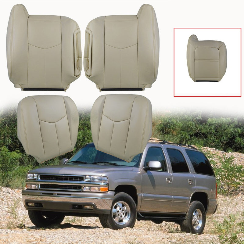 DURAFORCE Driver Passenger Leather Seat cover Tan For 2003 2004-2006 Chevy Tahoe Suburban