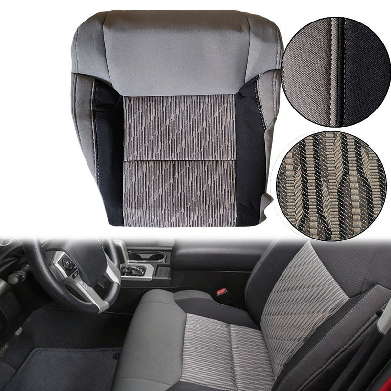 DURAFORCE For 2014 2015-2021 Toyota Tundra Front Driver Bottom Cloth Seat Cover Gray/Black