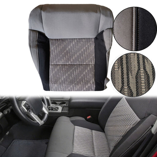 DURAFORCE For 2014 2015-2021 Toyota Tundra Front Driver Bottom Cloth Seat Cover Gray/Black