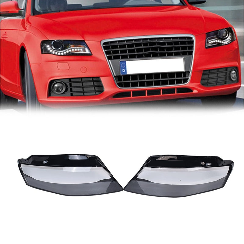 DURAFORCE 2PCS Left & Right For 2009-2012 Audi A4 Headlamp Cover Headlight Lens Cover