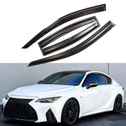 DURAFORCE FOR 2021-2025 LEXUS IS300 IS350 PREMIUM BLACK TRIM WINDOW VISOR RAIN GUARD US